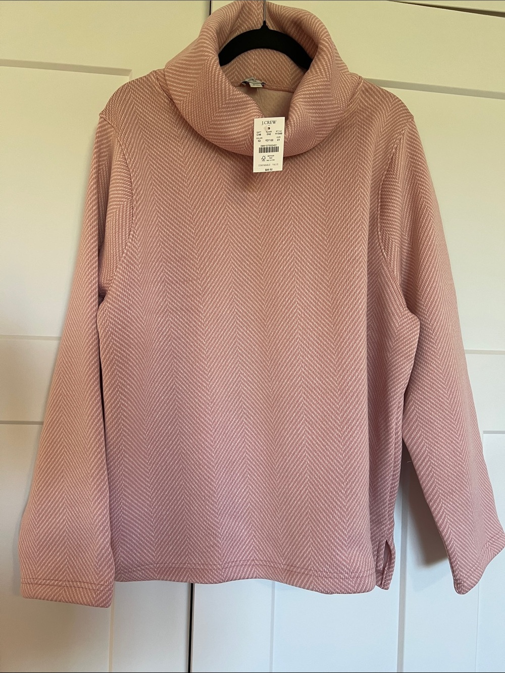 J. Crew Dusty Rose Cowl Neck Sweater